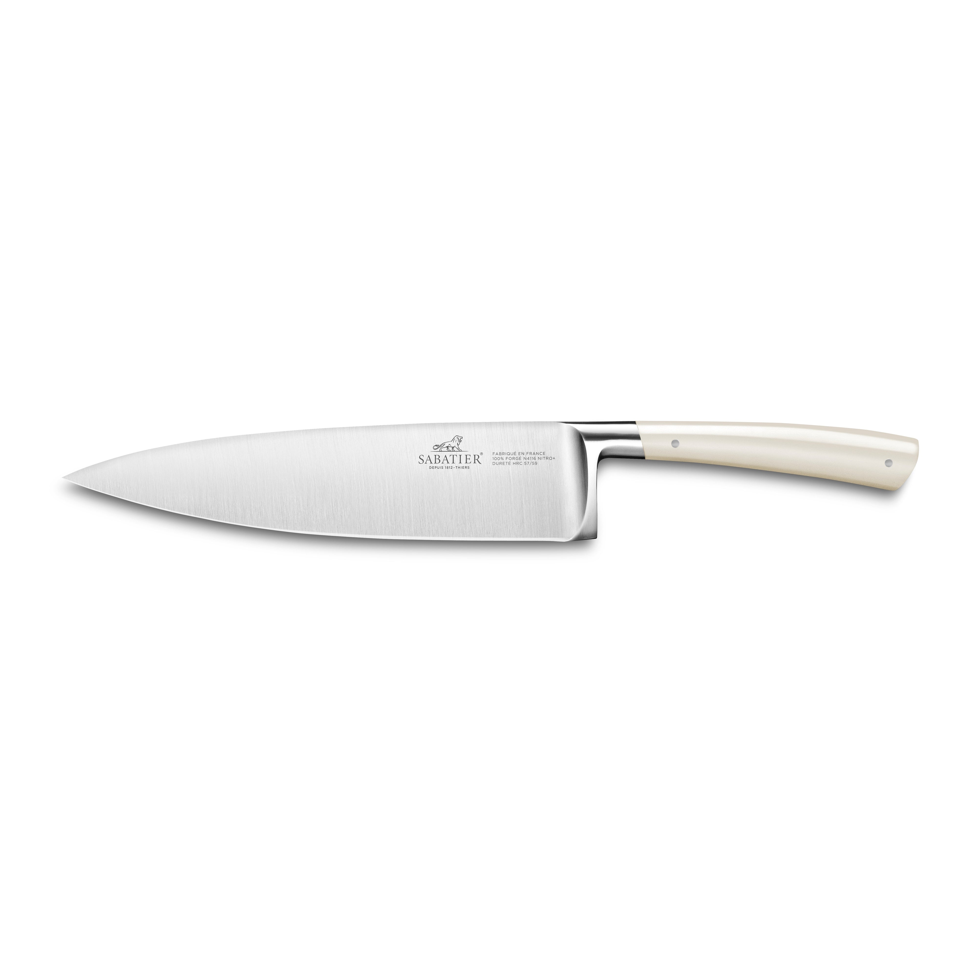 Lion Sabatier Paris Beechwood Knife Block - Includes 5 Edonist Ivory Knives by Lion Sabatier