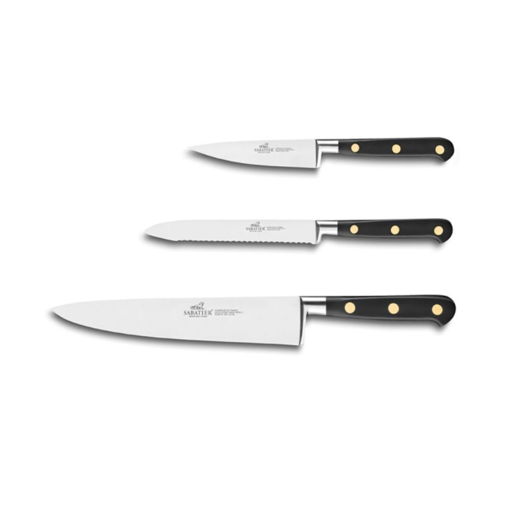 Lion Sabatier 3pc Knife Set - Ideal Brass