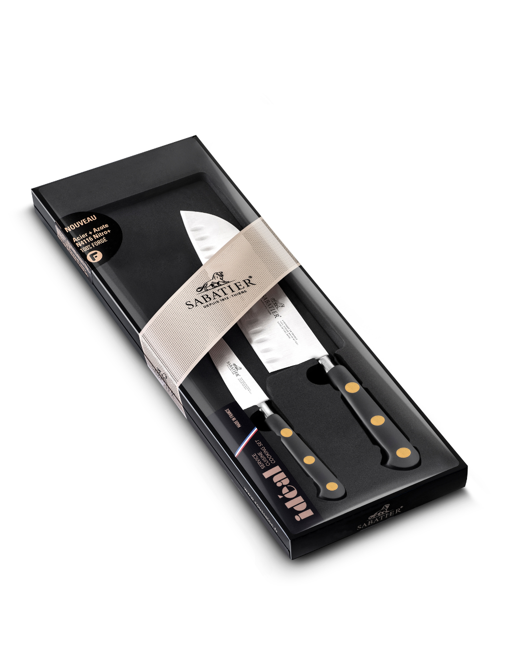 Ideal Brass 2pc Set - 10cm Paring/18cm Santoku