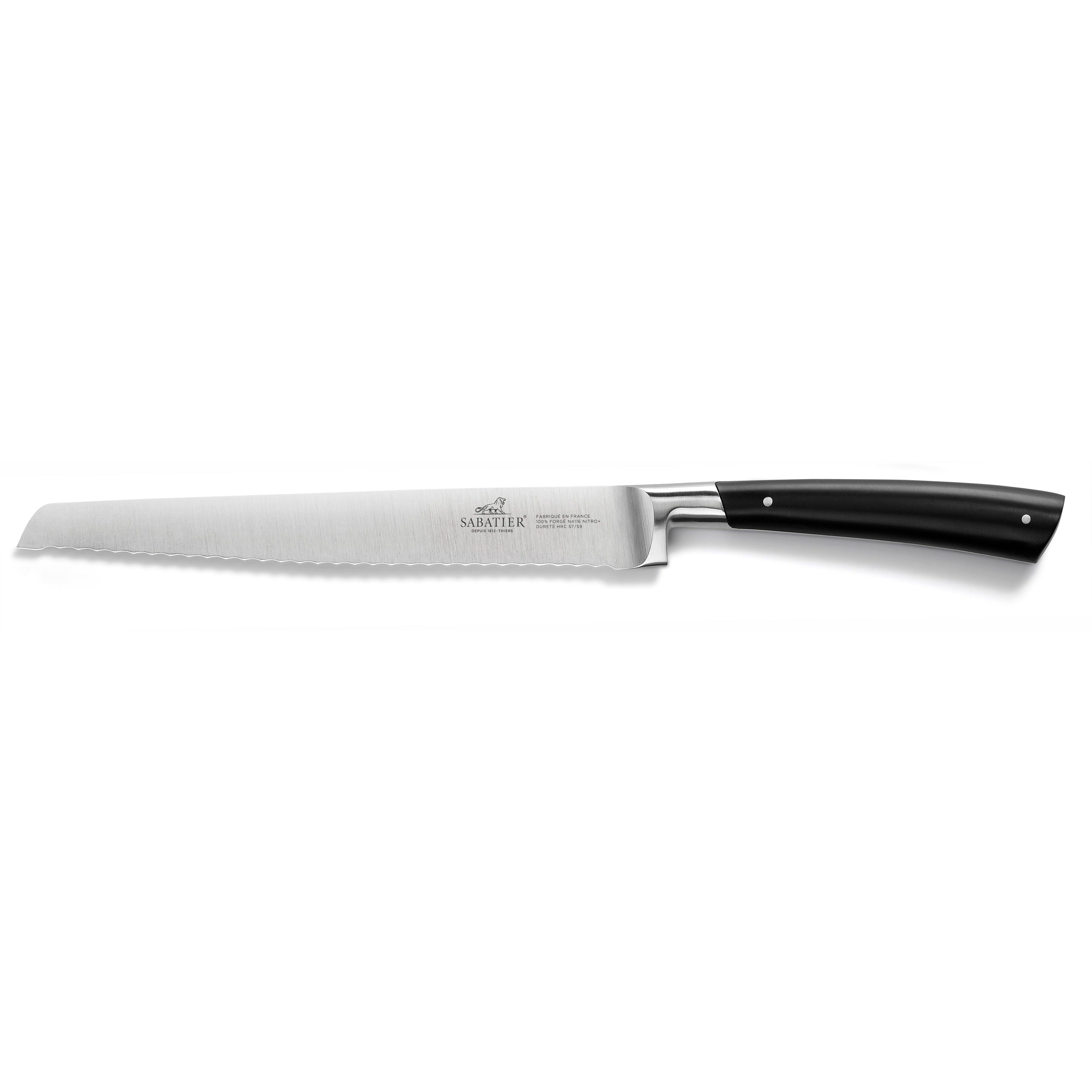 Lion Sabatier Paris Black & Beechwood Knife Block - Includes 5 Edonist Black Knives by Lion Sabatier