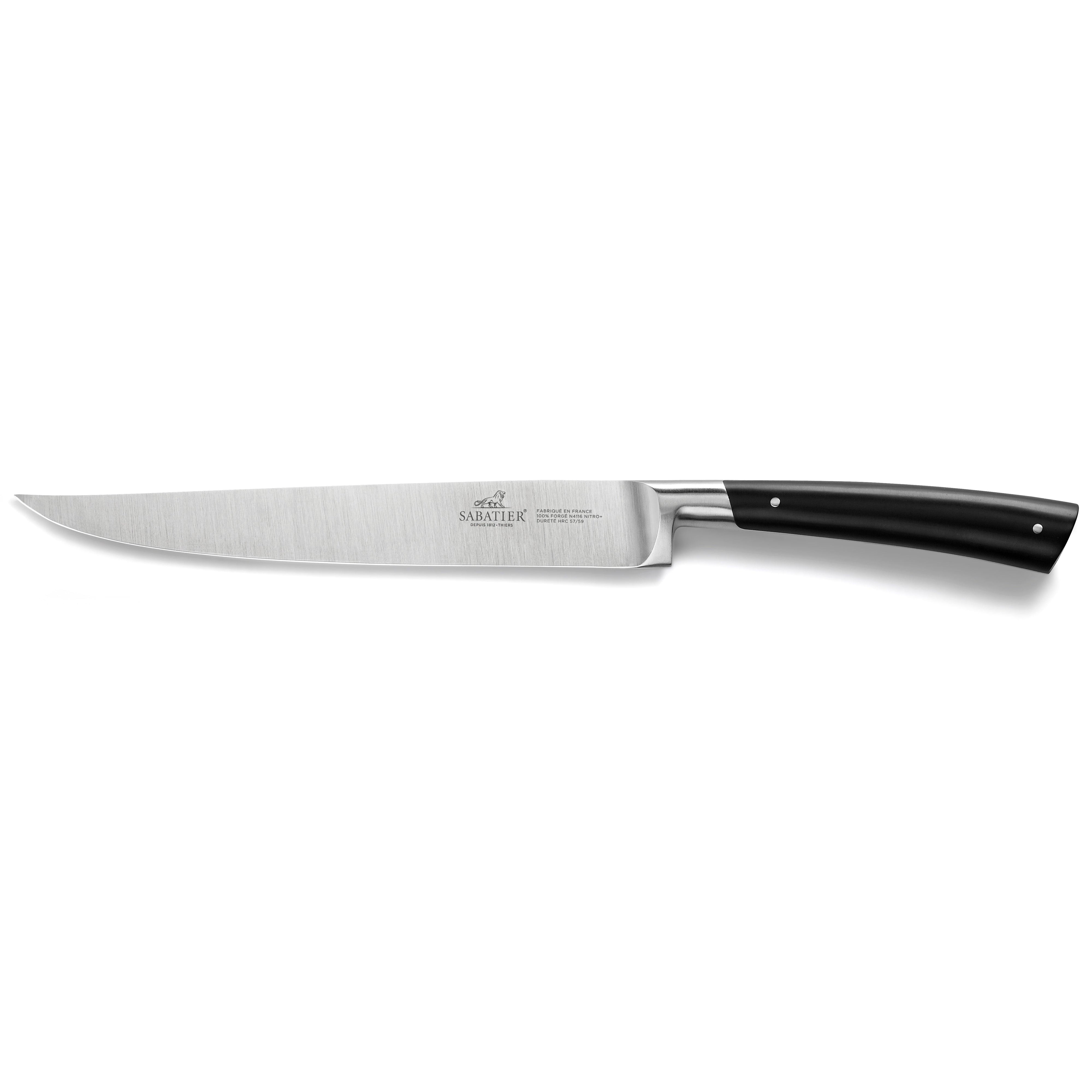 Lion Sabatier Paris Black & Beechwood Knife Block - Includes 5 Edonist Black Knives by Lion Sabatier