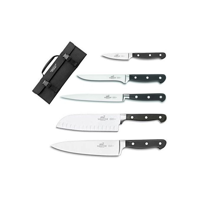 Lion Sabatier 5pc Knives Cooks Set With Transport Bag - Pluton by Lion Sabatier