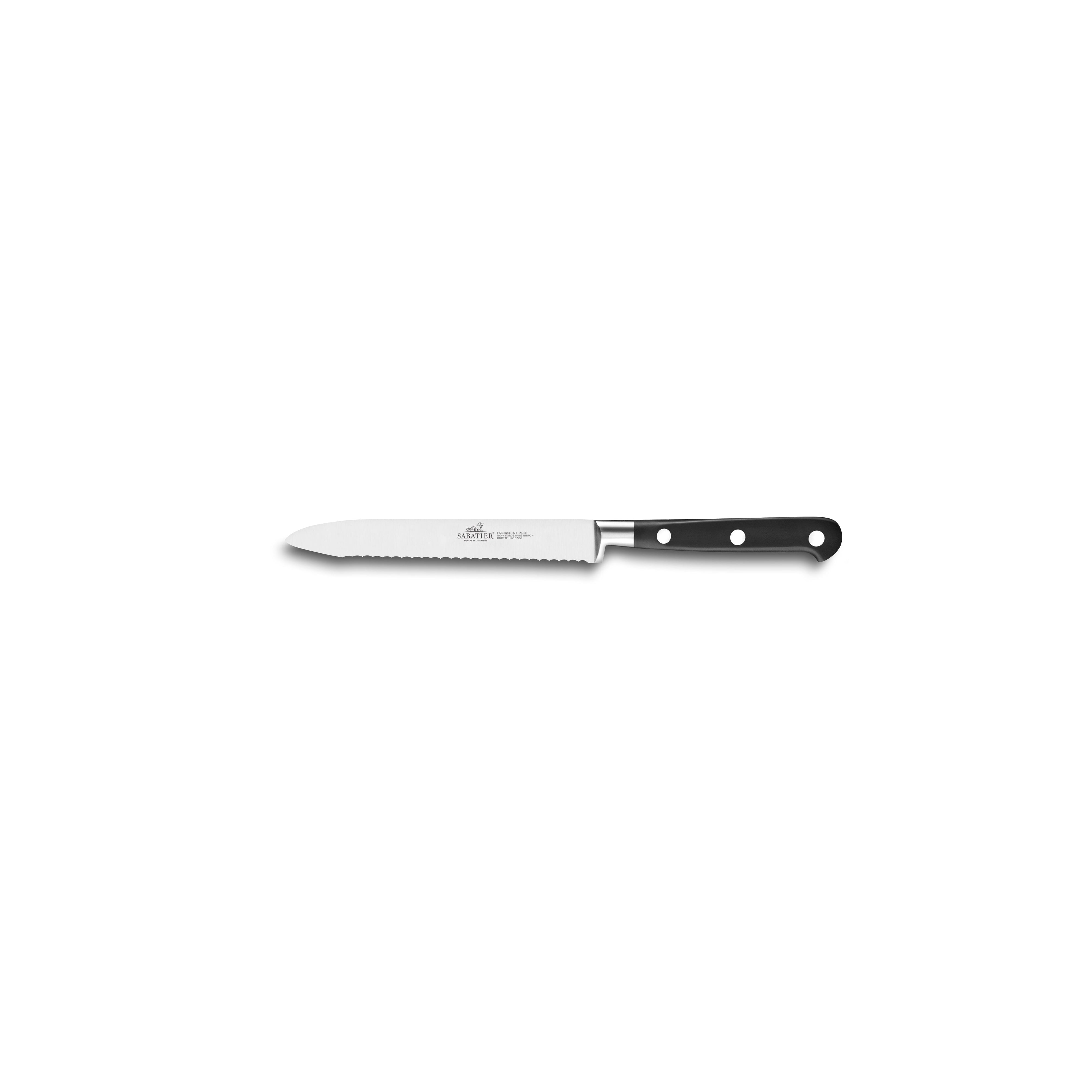 Lion Sabatier Sarlat Black & Walnut Wood Knife Block + 5 Ideal Steel Knives by Lion Sabatier