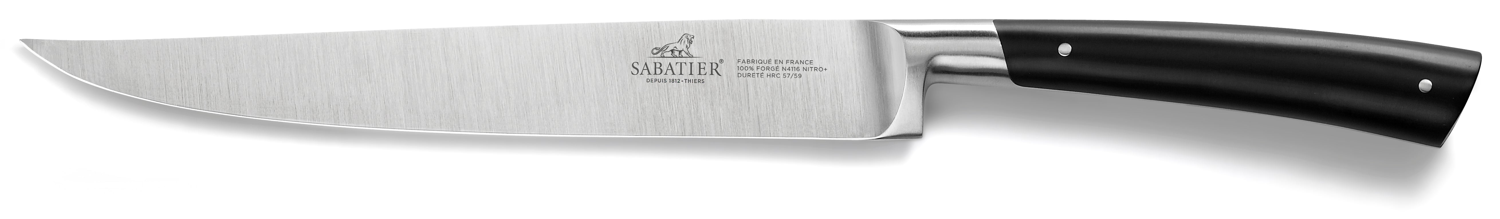Lion Sabatier 2pc 16cm Carving Fork, 20cm Yatagan Knife Set - Edonist Black by Lion Sabatier