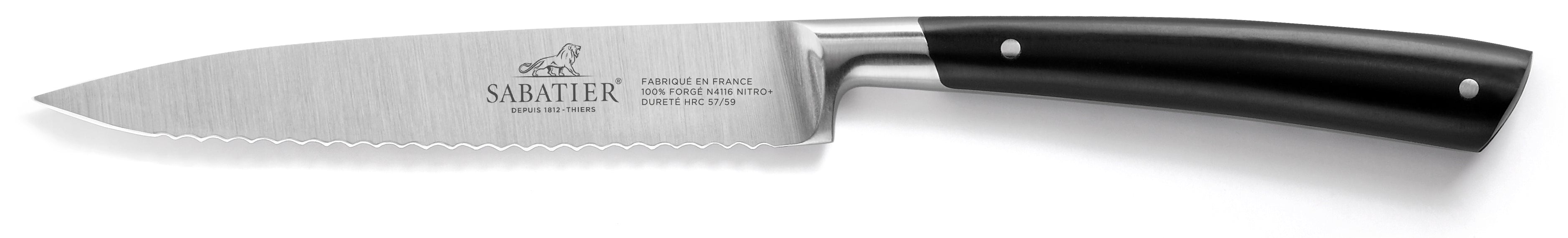 Lion Sabatier 3pc 10cm Paring, 13cm Utility, 20cm Chef Knife Set - Edonist Black by Lion Sabatier