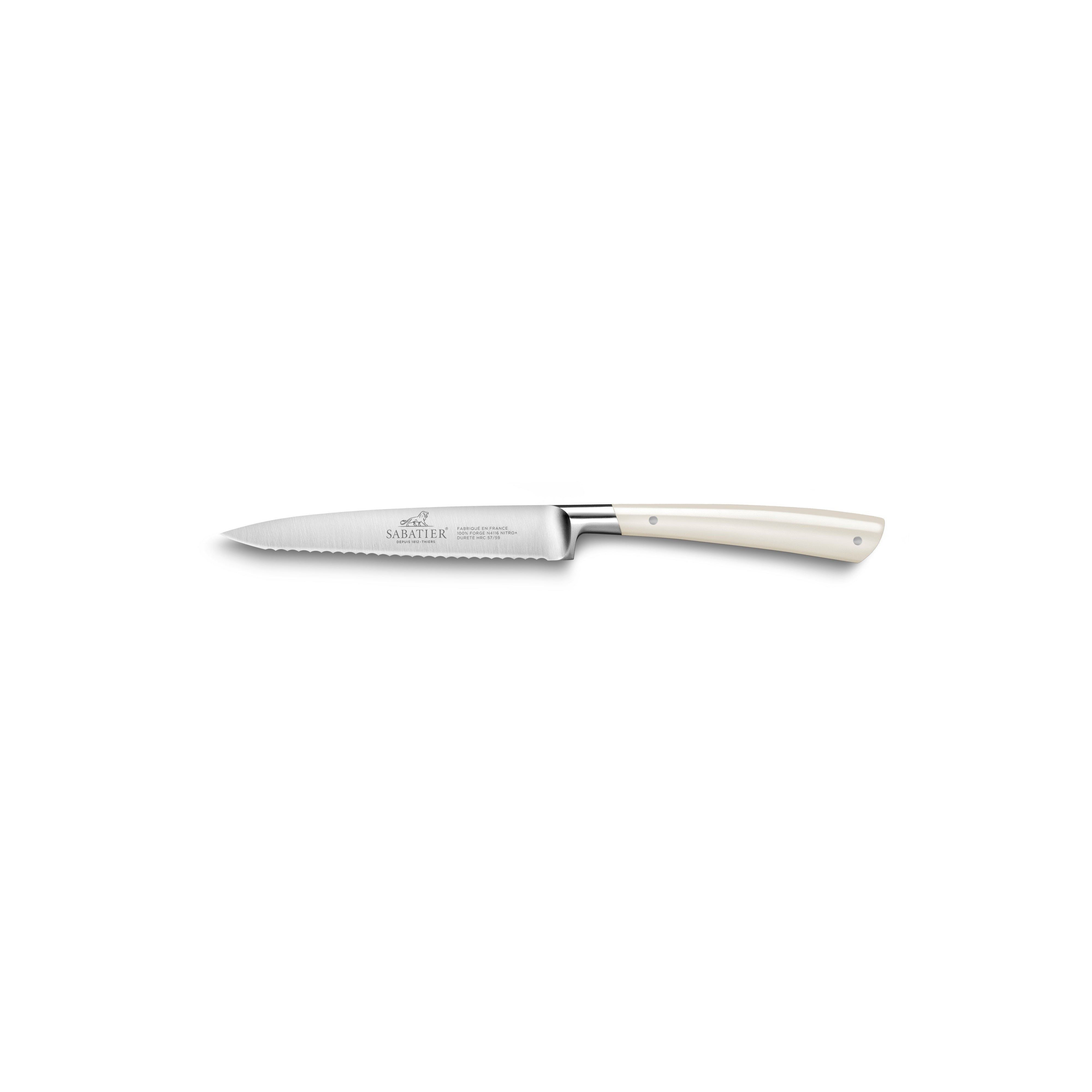 Lion Sabatier Paris Beechwood Knife Block - Includes 5 Edonist Ivory Knives by Lion Sabatier