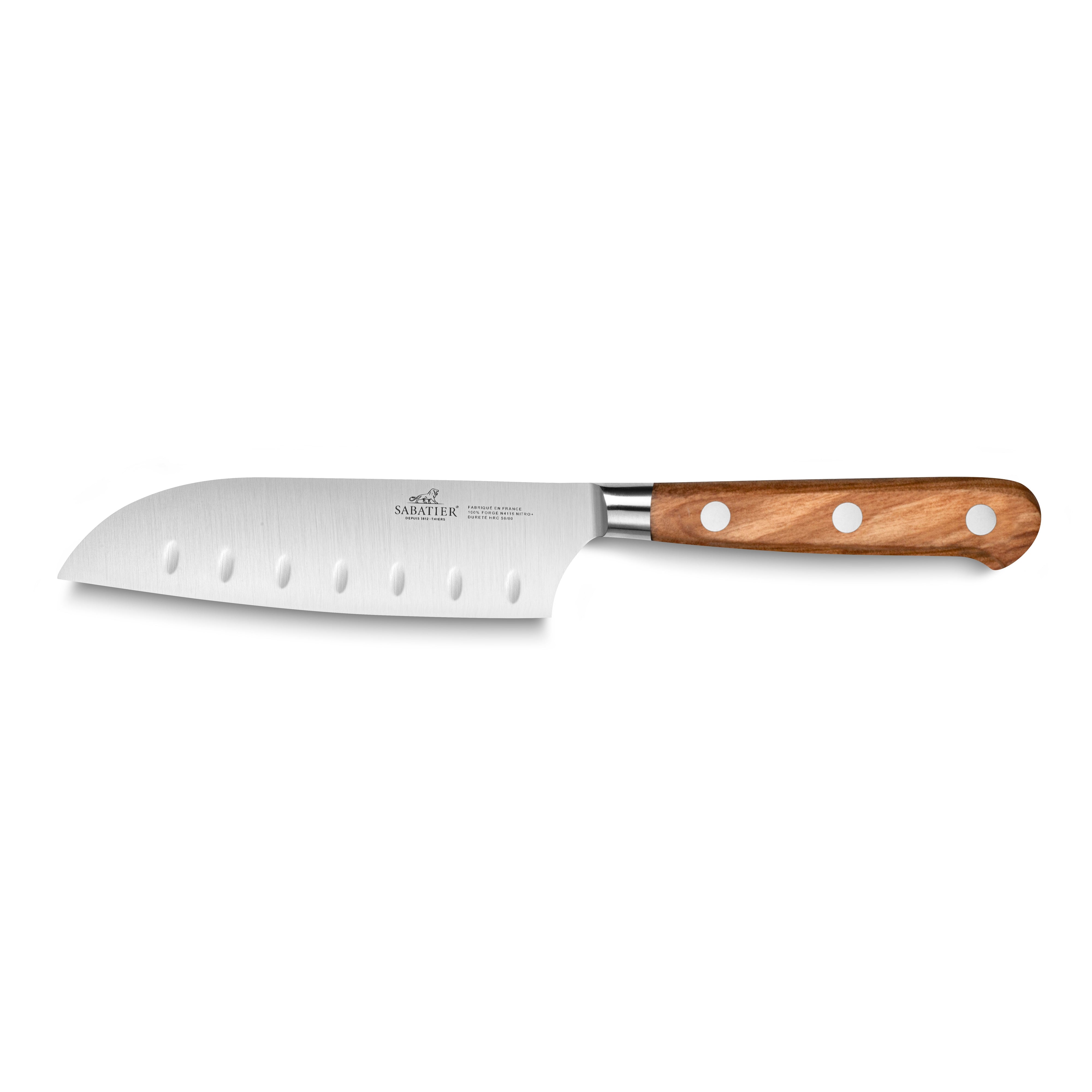 Lion Sabatier 13cm Mini-Santoku Knife - Provencao Olivewood by Lion Sabatier