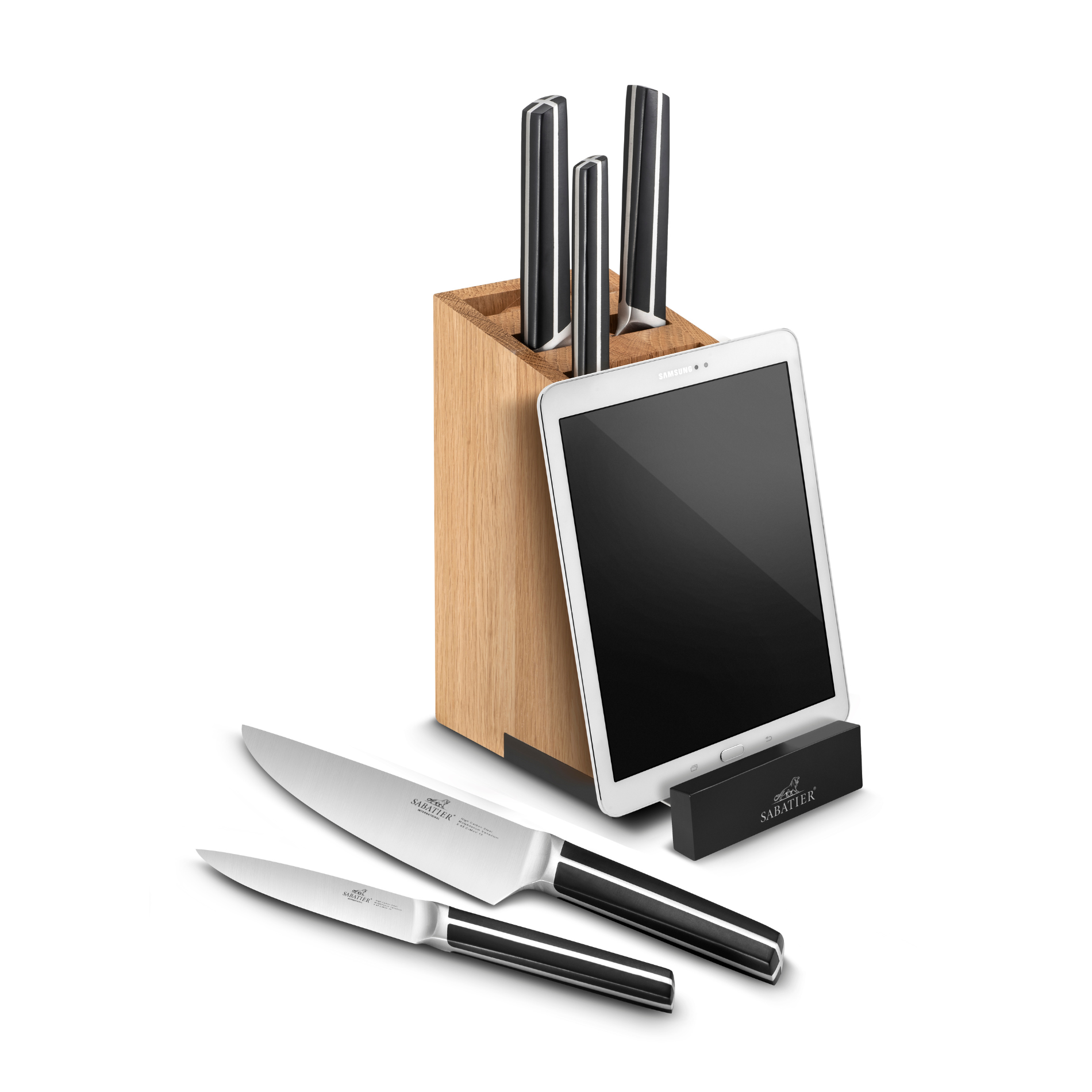 Lion Sabatier Stanford Block with Tablet Support + 5 Chiron Knives by Lion Sabatier