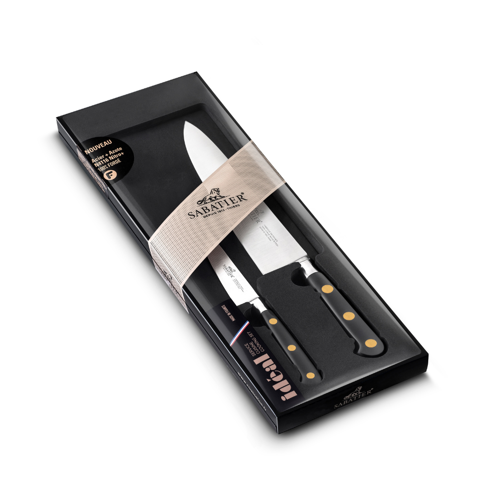 Lion Sabatier 2pc Knife Set - 10cm Paring Knife & 20cm Chef Knife - Ideal Brass by Lion Sabatier