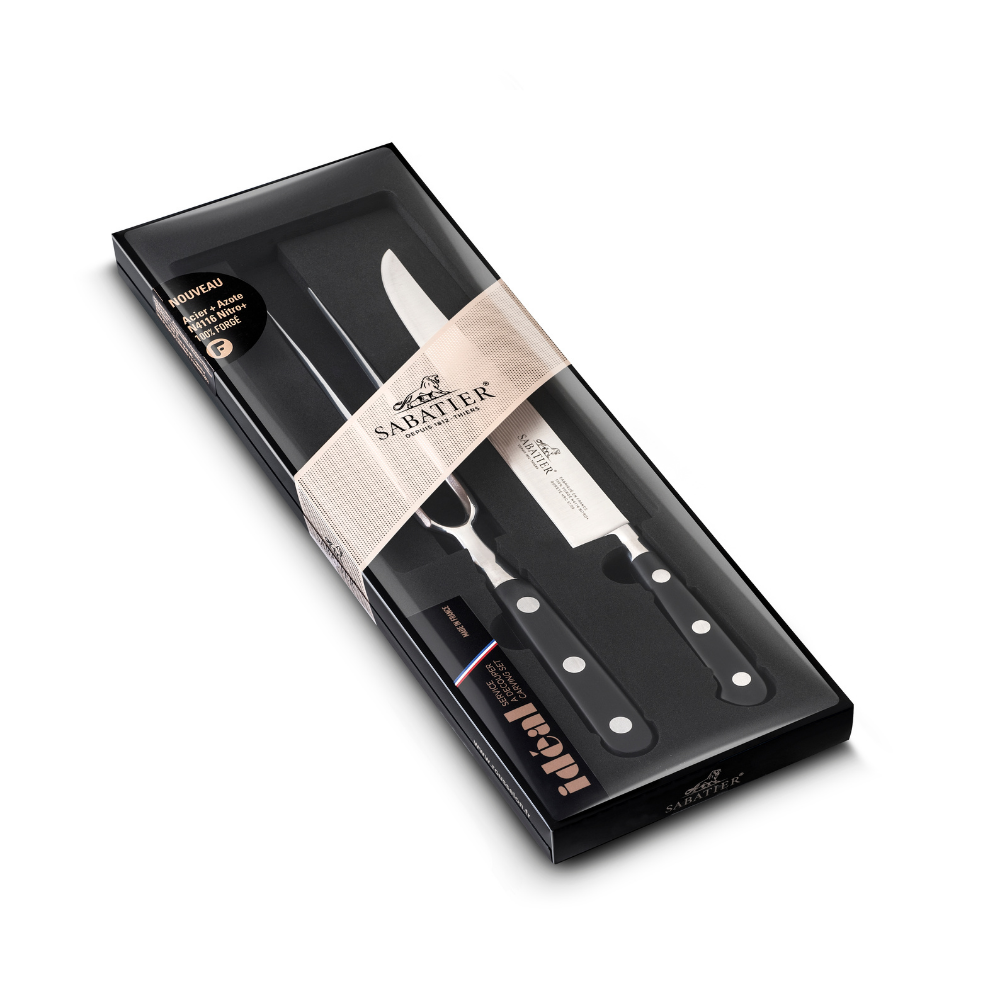 Lion Sabatier 2pc 20cm Carving Knife, 15cm Carving Fork Set - Ideal Steel by Lion Sabatier